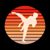 Karate Retro Throw Pillow Official Karate Merch