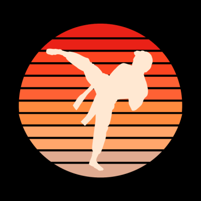 Karate Retro Throw Pillow Official Karate Merch