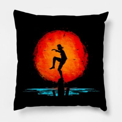 Karate Kid Minimal Tribute Painting Throw Pillow Official Karate Merch