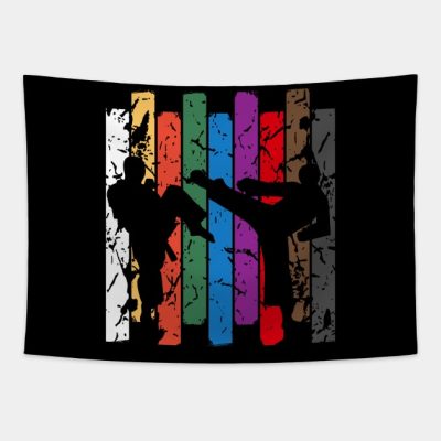 Retro Karate Silhouette Tapestry Official Karate Merch