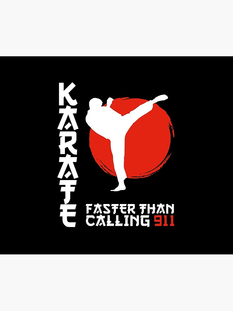 flat750x075f-pad750x1000f8f8f8.u2-12 Karate Faster Than Calling 911 Black Belt Tapestry Official Karate Merch