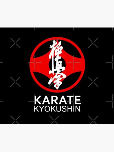 Kyokushin Karate Symbol And Kanji White Text Tapestry Official Karate Merch