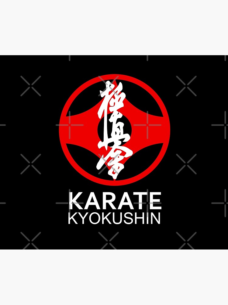 flat750x075f-pad750x1000f8f8f8.u2 Kyokushin Karate Symbol And Kanji White Text Tapestry Official Karate Merch