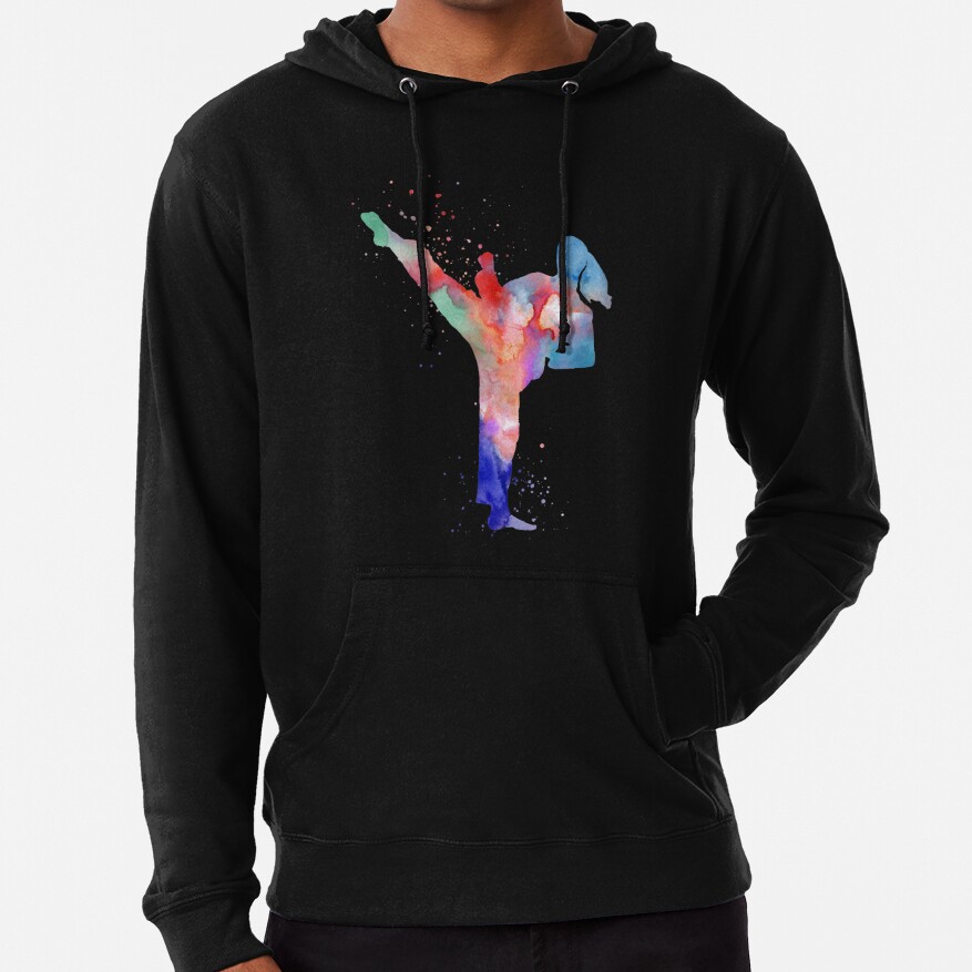 ssrcolightweight_hoodiemens10101001c5ca27c6frontsquare_productx1000-bgf8f8f8-7 Female Karate, Woman Karate, Watercolor Karate Hoodie Official Karate Merch