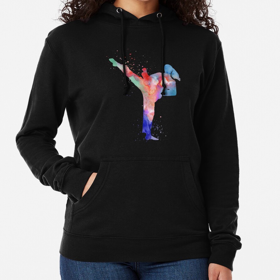 ssrcolightweight_hoodiewomens10101001c5ca27c6frontsquare_productx1000-bgf8f8f8-1 Female Karate, Woman Karate, Watercolor Karate Hoodie Official Karate Merch