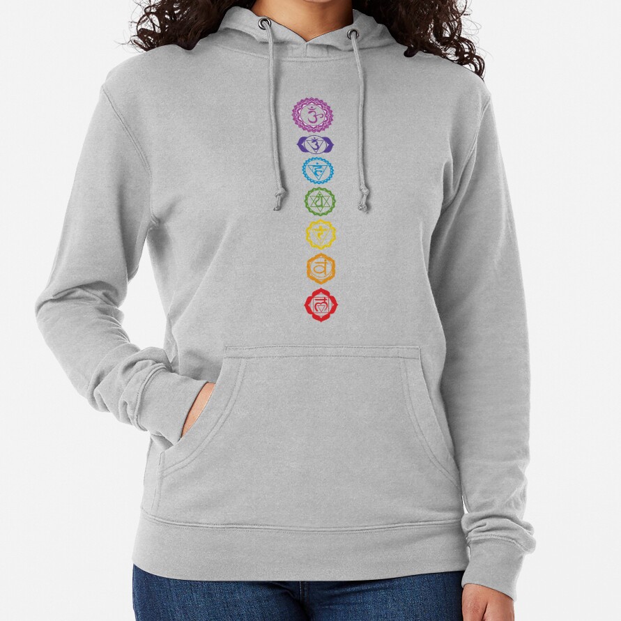 ssrcolightweight_hoodiewomensheather_greyfrontsquare_productx1000-bgf8f8f8-3 Chakras - The 7 Centers Of Force Hoodie Official Karate Merch