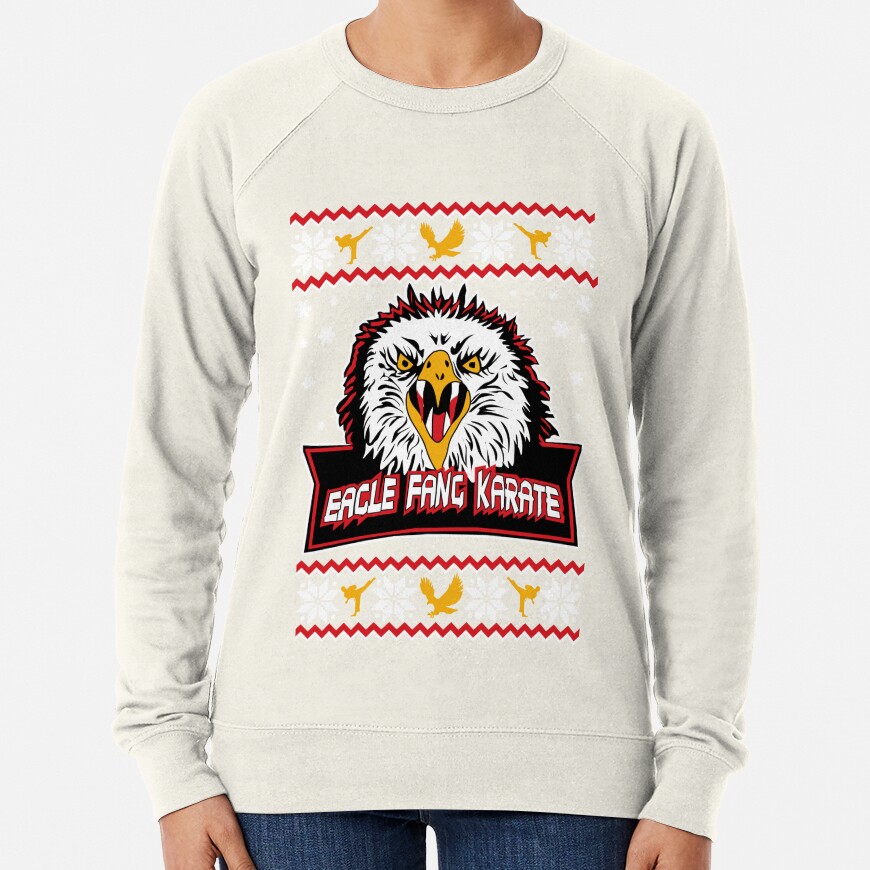 ssrcolightweight_sweatshirtwomensoatmeal_heatherfrontsquare_productx1000-bgf8f8f8-1 Cobra Kai - Eagle Fang Karate Christmas Jumper Sweatshirt Official Karate Merch