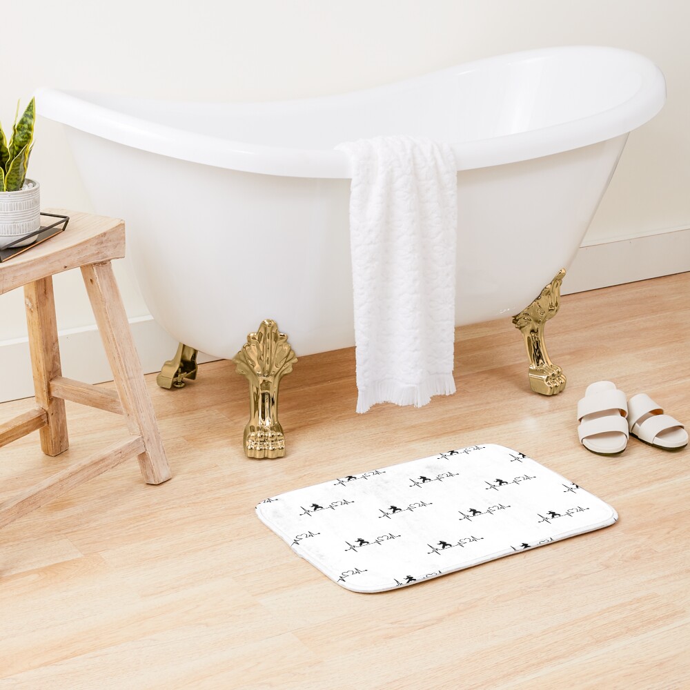 urbathmat_context_smallsquare1000x1000.1u5-16 Karate Heartbeat Bath Mat Official Karate Merch