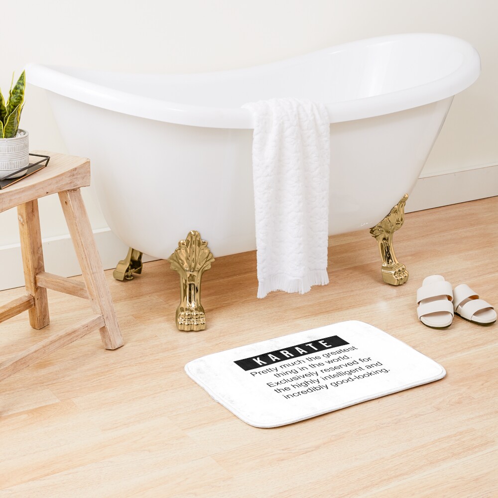 urbathmat_context_smallsquare1000x1000.1u5-8 Funny Karate Definition Bath Mat Official Karate Merch