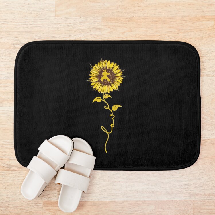 urbathmat_flatlay_context_smallsquare750x1000.1u5-12 Karate- Sunflower Love Bath Mat Official Karate Merch