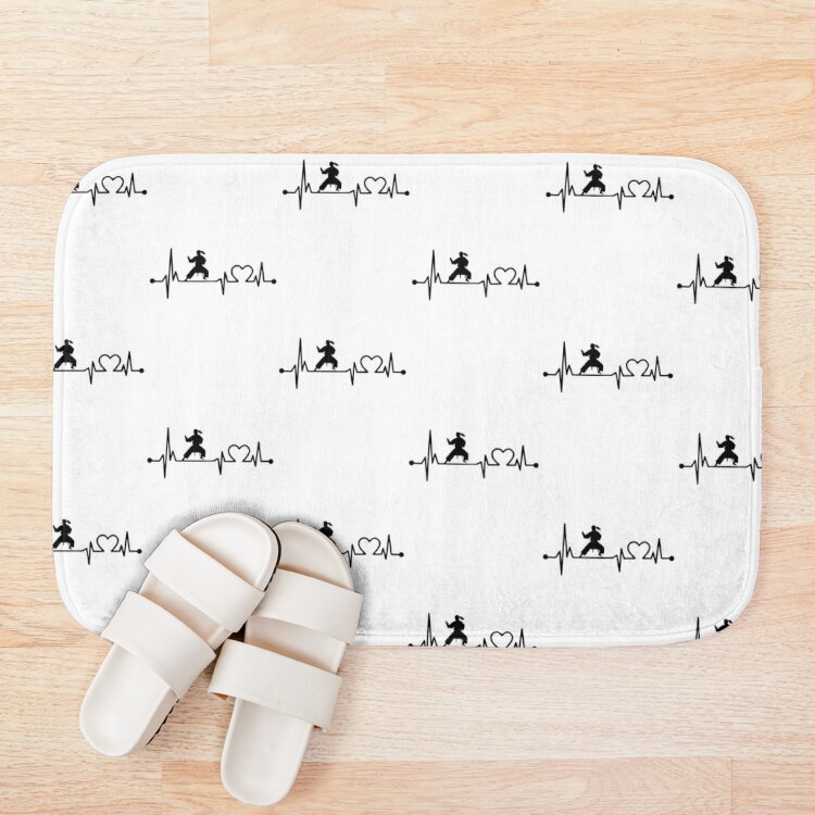 urbathmat_flatlay_context_smallsquare750x1000.1u5-16 Karate Heartbeat Bath Mat Official Karate Merch