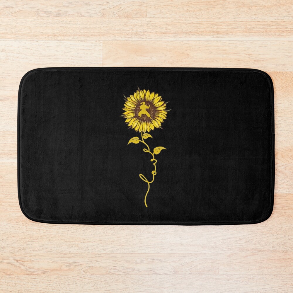 urbathmat_flatlay_largesquare1000x1000.1u5-12 Karate- Sunflower Love Bath Mat Official Karate Merch