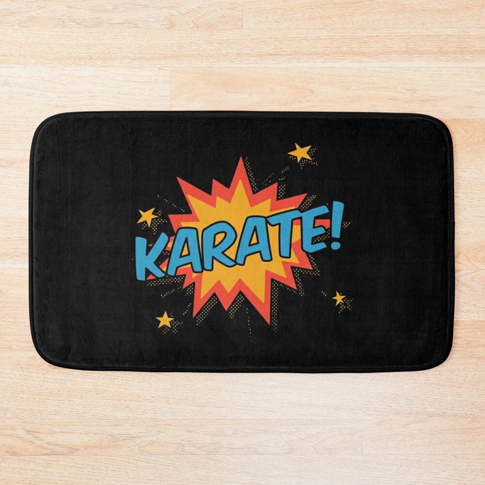 urbathmat_flatlay_largesquare1000x1000.1u5-19 Karate! Bath Mat Official Karate Merch