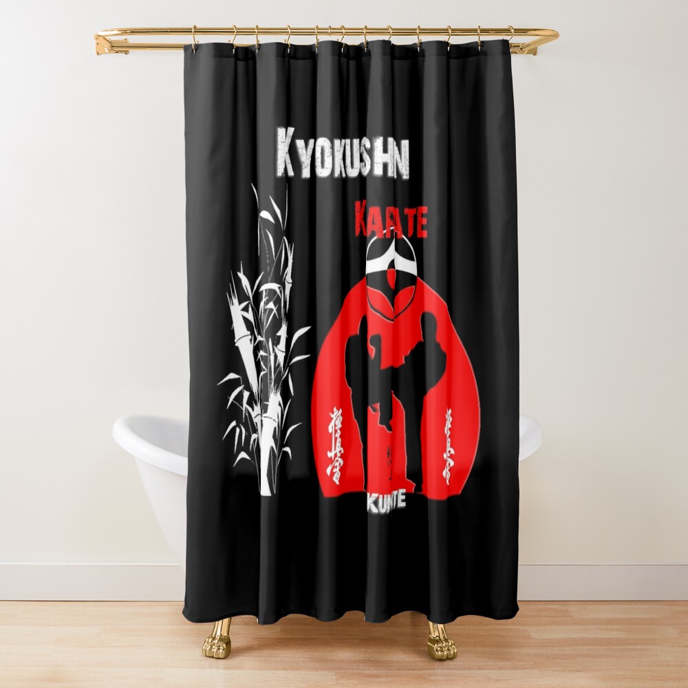 urshower_curtain_closedsquare1000x1000.1-1 Kyokushin Karate Red Sun Kumite - Karate Art, Martial Arts Design Shower Curtain Official Karate Merch