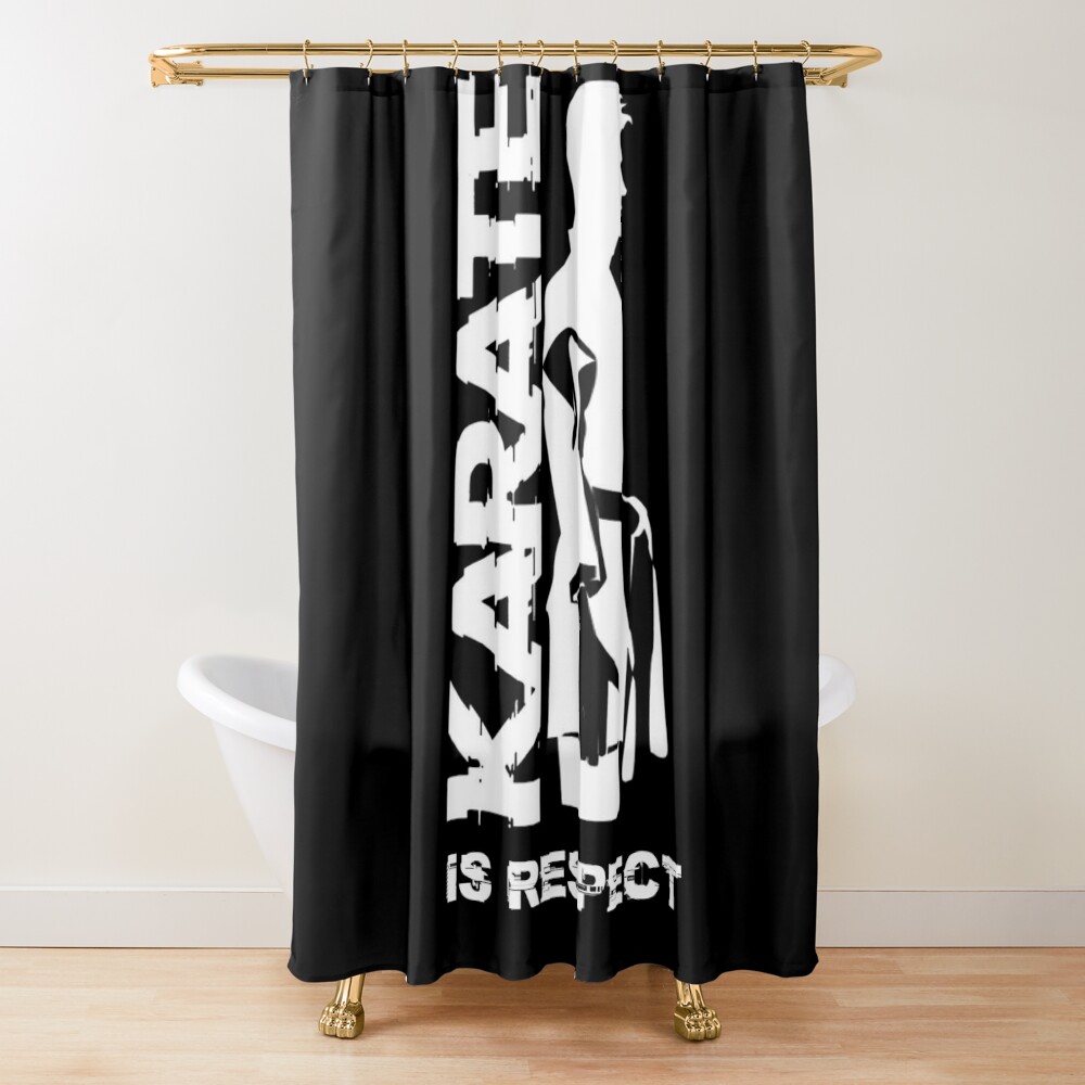 urshower_curtain_closedsquare1000x1000.1-12 Karate Is Respect Shower Curtain Official Karate Merch
