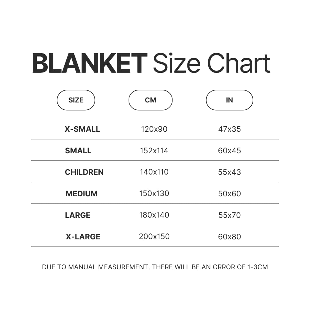Blanket Size Chart 1 - Karate Gifts