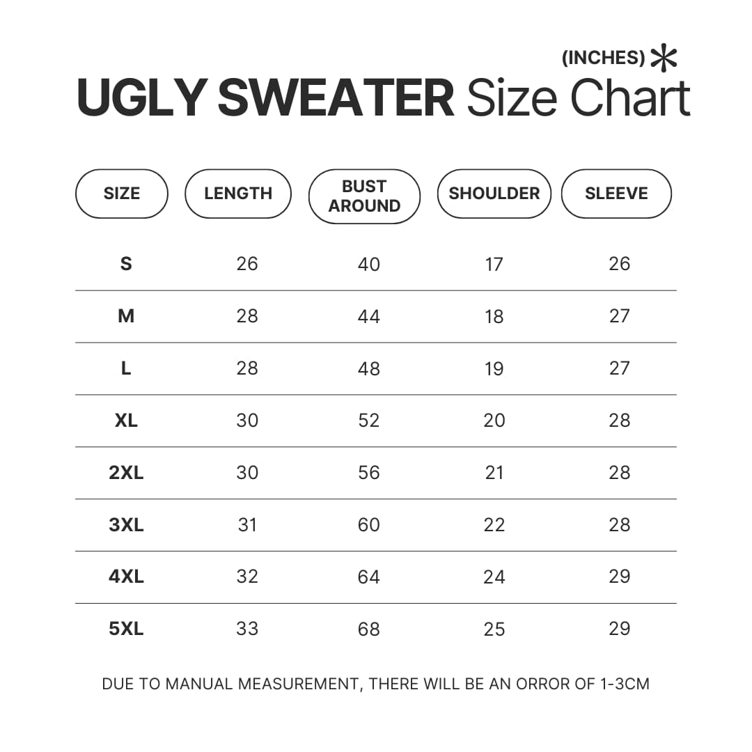 Product size chart